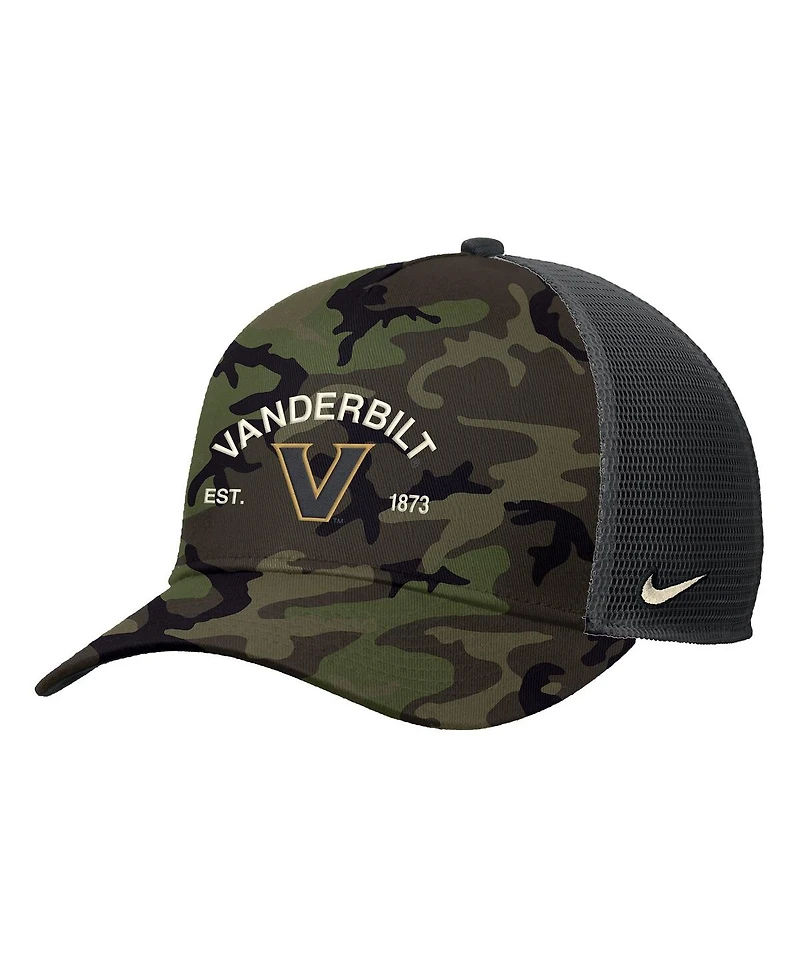 Nike Men's Camo Vanderbilt Commodores 2025 Military Appreciation Rise Adjustable Trucker Hat