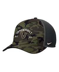 Nike Men's Camo Vanderbilt Commodores 2025 Military Appreciation Rise Adjustable Trucker Hat