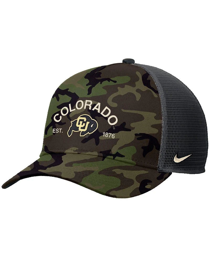 Nike Men's Camo Colorado Buffaloes 2025 Military Appreciation Rise Adjustable Trucker Hat