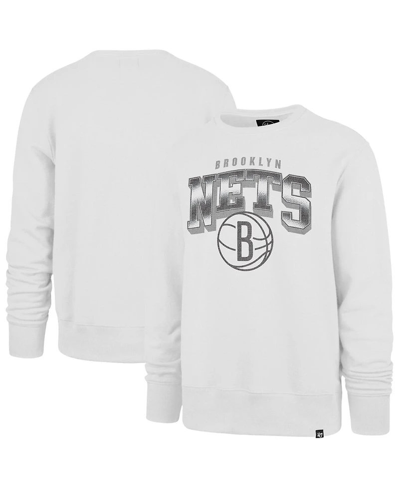 '47 Brand Men's White Brooklyn Nets Spotlight Headline Pullover Sweatshirt