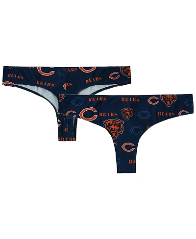 Concepts Sport Women's Navy Chicago Bears Mosaic All Over Print Thong Panty