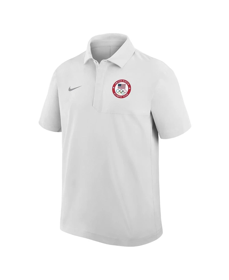 Nike Men's White Team Usa Woven Polo Shirt