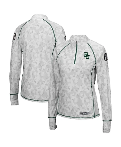 Colosseum Women's Camo Baylor Bears Oht Military Appreciation Officer Arctic Lightweight Quarter-Zip Sweatshirt
