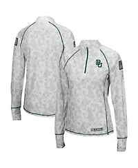 Colosseum Women's Camo Baylor Bears Oht Military Appreciation Officer Arctic Lightweight Quarter-Zip Sweatshirt