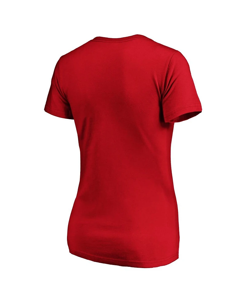 Fanatics Women's Red Georgia Bulldogs Primary Logo V-Neck T-Shirt