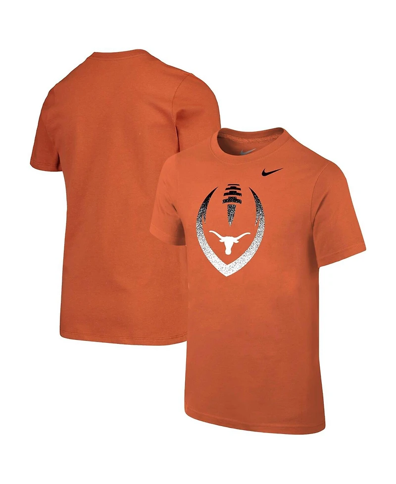 Nike Big Boys and Girls Texas Orange Longhorns Sideline Icon T-Shirt