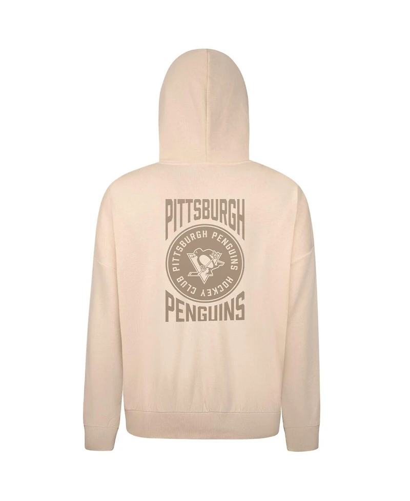 LevelWear Men's Cream Pittsburgh Penguins Contact Stamp Pullover Hoodie