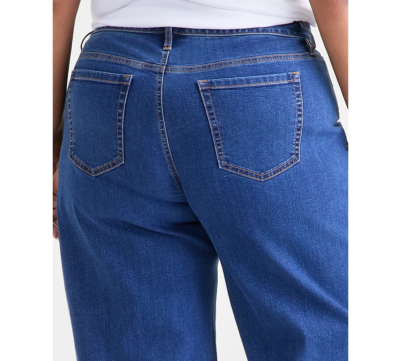 Style & Co Plus High-Rise Wide-Leg Jeans, Macy's Exclusive