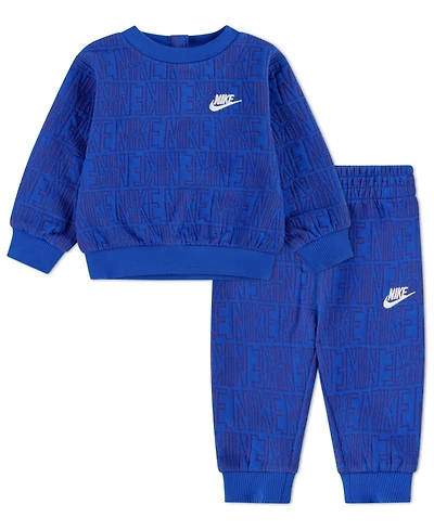 Nike Baby Boys Crewneck Sweatshirt and Pants, 2-Piece Set
