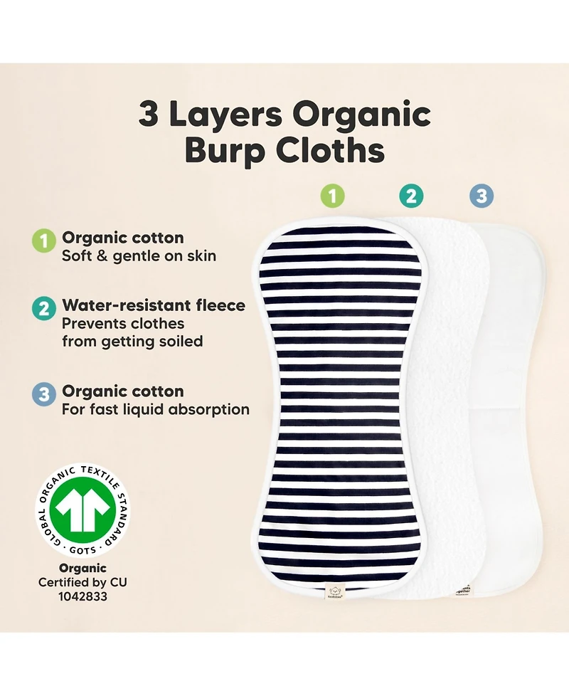 5pk Urban Baby Burp Cloths, Organic Burping Cloth for Babies, Rags Girls, Boys