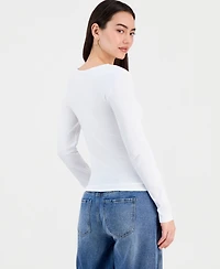 And Now This Women's Square-Neck Long-Sleeve Top, Macy's Exclusive