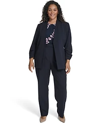 Calvin Klein Plus Collarless 3/4-Sleeve Jacket