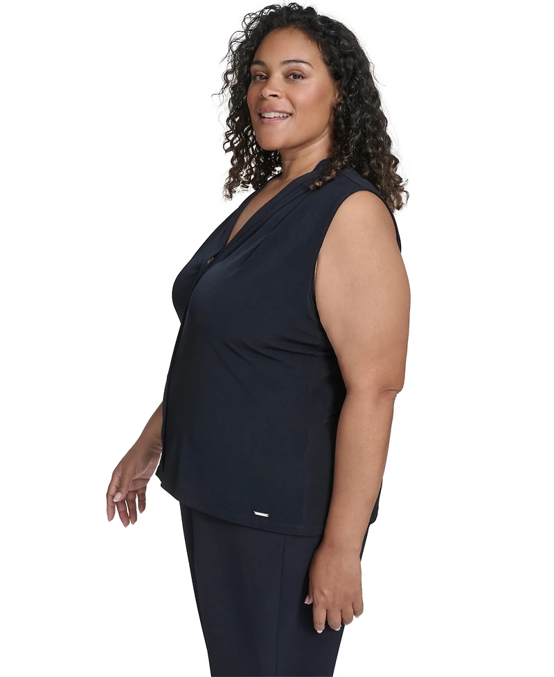 Calvin Klein Plus Solid Sleeveless V-Neck Camisole Top