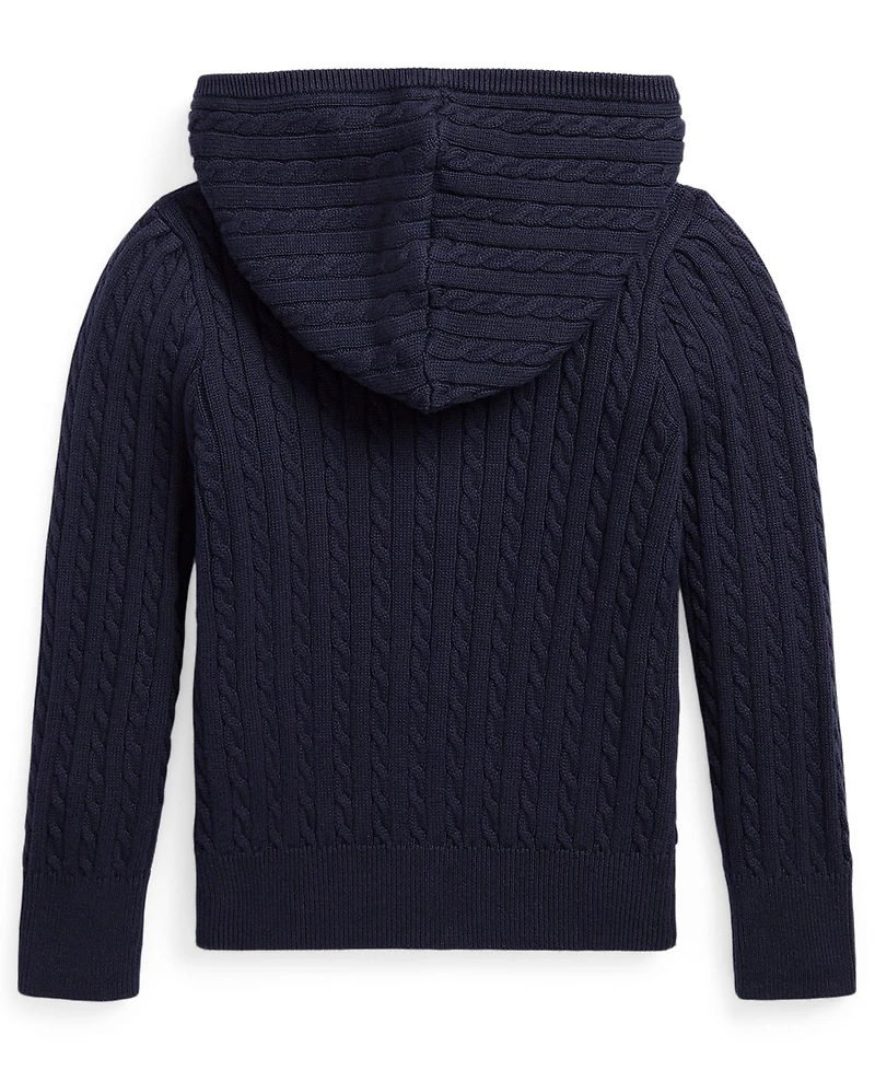 Polo Ralph Lauren Girls 2T-6X Mini-Cable Full-Zip Hoodie