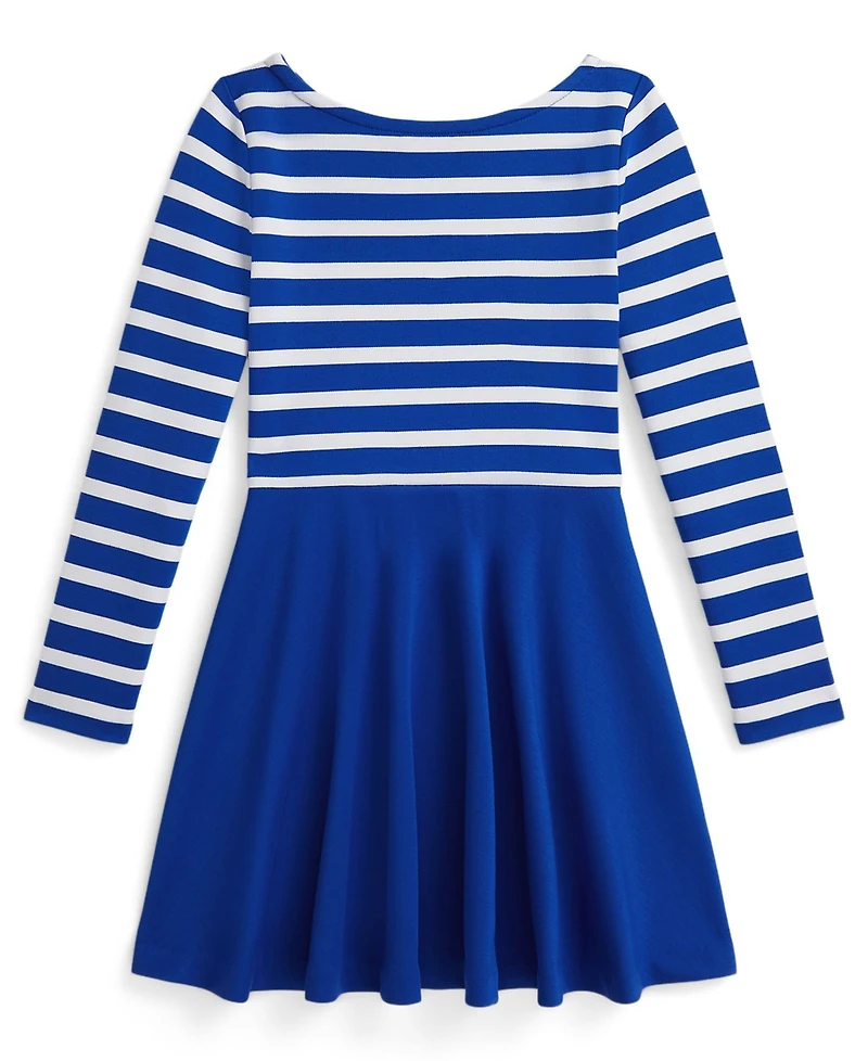 Polo Ralph Lauren Girls 2T-6X Striped Ponte Long-Sleeve Dress