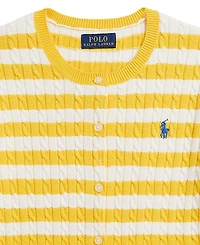 Polo Ralph Lauren Girls 7-16 Striped Mini-Cable Cardigan