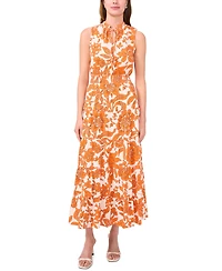 Msk Women's Sleeveless Tie Neck Maxi Dress