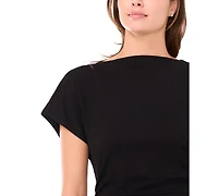 Msk Women's Boat Neck Dolman Sleeve Dress