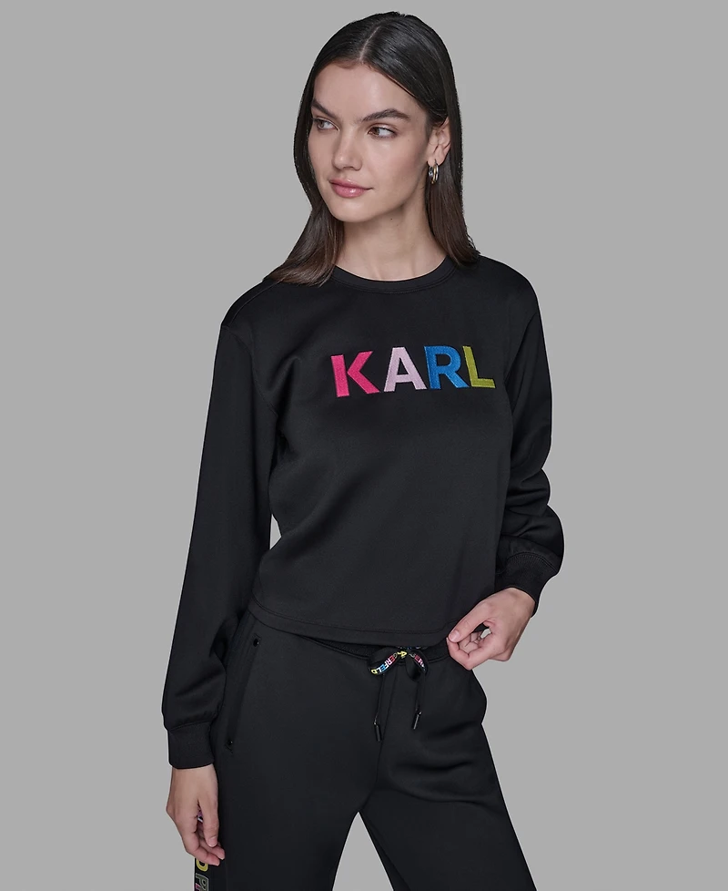 Karl Lagerfeld Paris Petite Long-Sleeve Pull-on Sweater