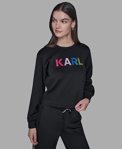 Karl Lagerfeld Paris Petite Long-Sleeve Pull-on Sweater