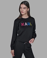 Karl Lagerfeld Paris Petite Long-Sleeve Pull-on Sweater