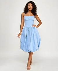 Katia Rae Women's Square Neck Tea-Length Lace Dress