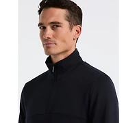 Perry Ellis Men's Neoprene Quarter Zip Long-Sleeve Sweater
