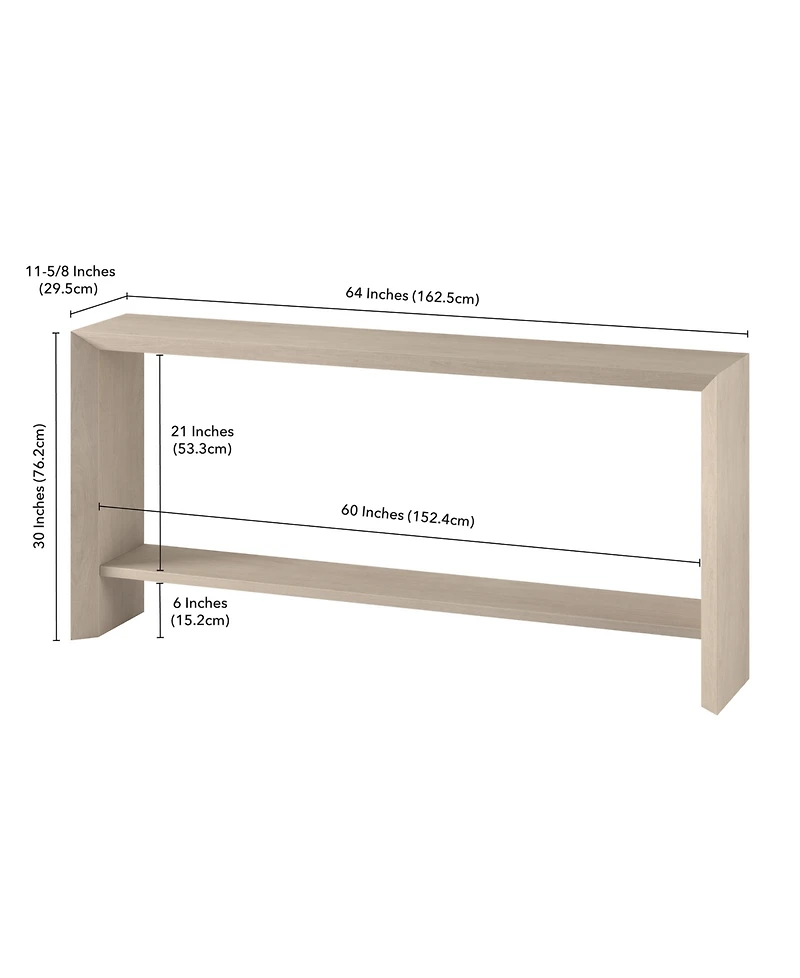 Hudson & Canal Osman 64" Wood Wide Rectangular Console Table