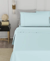 Color Sense Brushed Cool Crisp Solid Cotton 4-Pc. Sheet Set