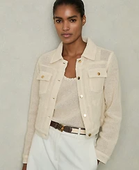 Reiss Women's Renzo Textured Trucker Jacket