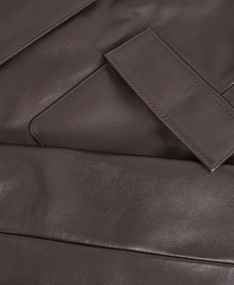 Reiss Women's Drew Collared Leather Jacket