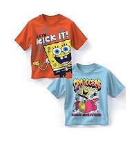 Spongebob Boys 2 Piece Crewneck T-Shirt Bundle Set