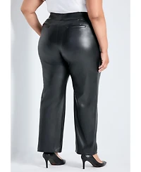 Avenue Women's Plus Tessa Leather Wide Leg Pant