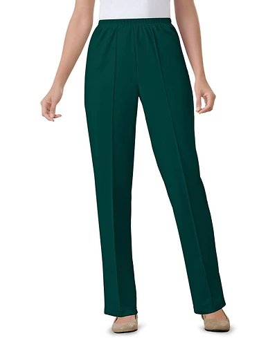 Woman Within Women's Knit Hassle-Free Pull-On Elastic-Waist Pants