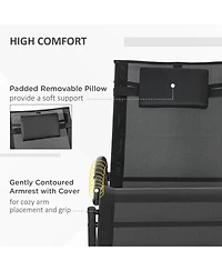 Outsunny Outdoor Rocking Chair Chaise Lounge Chair for Sun ning
