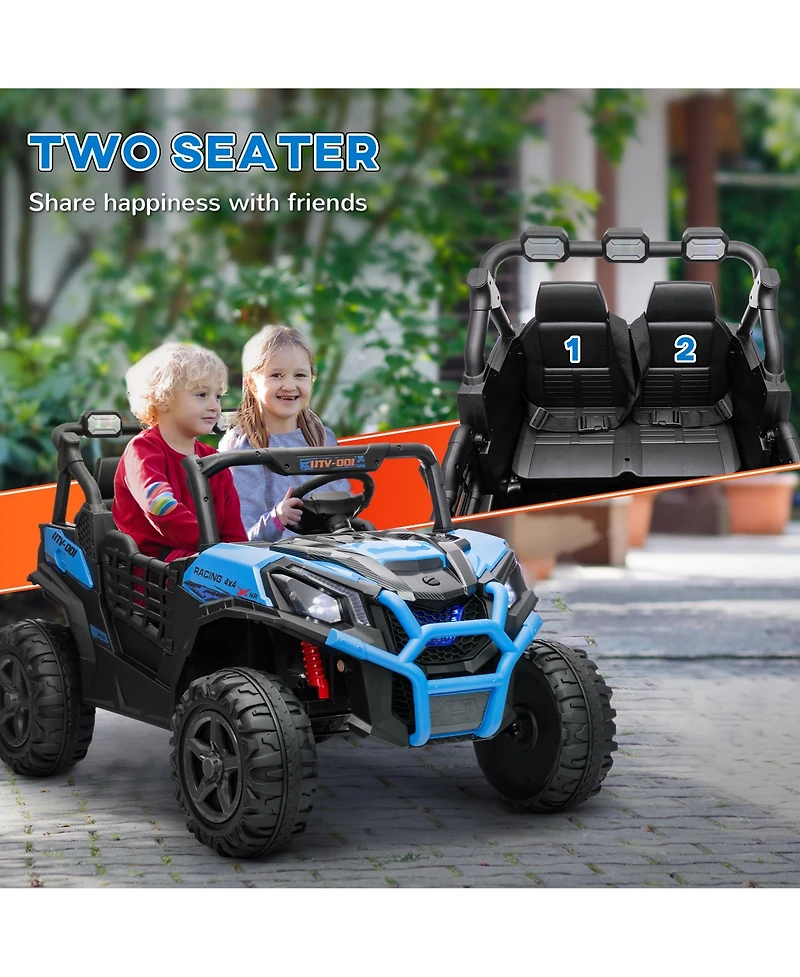Qaba 2 Seater 24V Electric Car for Kids with Remote Control,