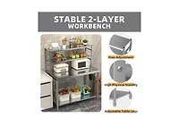 Aecojoy Stainless Steel Table with Overshelves 48"x24" Prep Table for Commercial