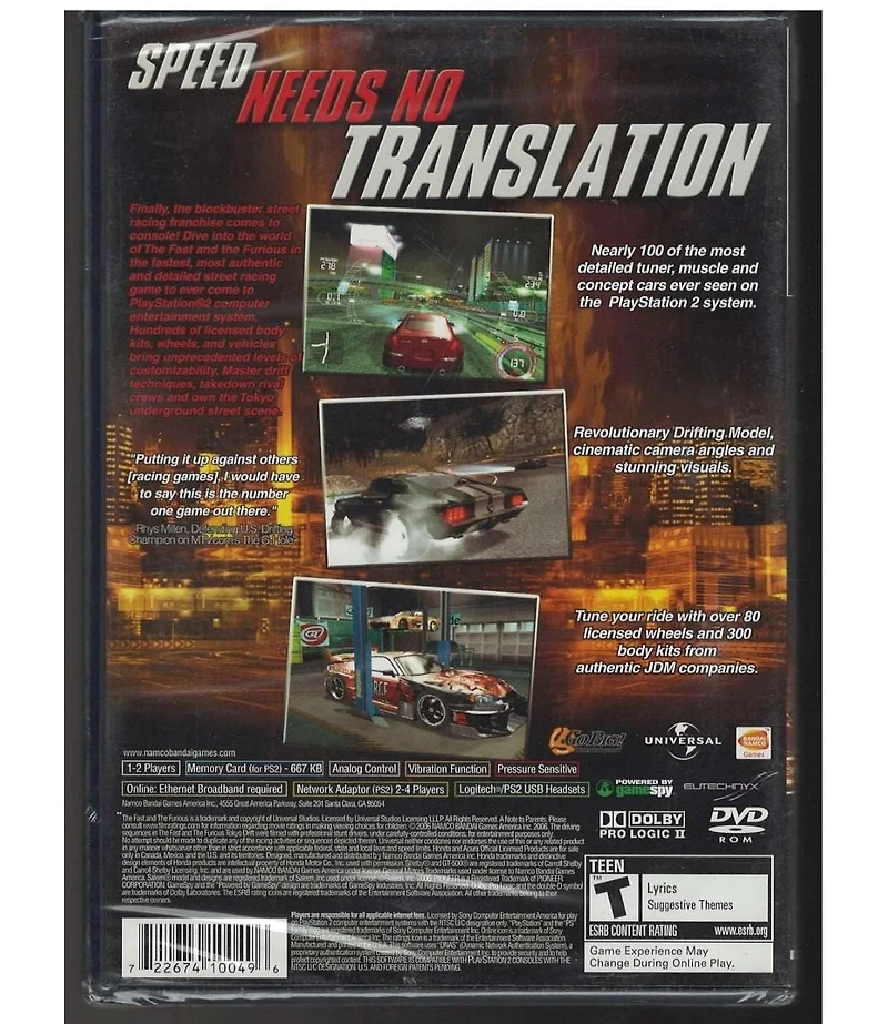 Namco Bandai The Fast and the Furious