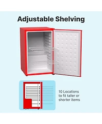 SnowlionPremium 65 L Solid Door Mini Refrigerator, Freestanding Under-Counter in Red