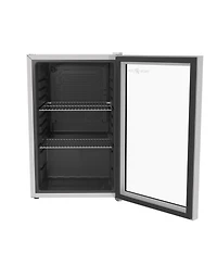Premium 69 L Beverage Refrigerator 2.4 Cu. Ft. Freestanding Mini Fridge With Glass Door in White