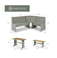 Os Home and Office Furniture Solid Pine Corner Dining Booth in Corona