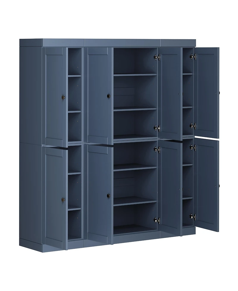 Palace Imports 100% Solid Wood 65" Pantry Cabinet with Shaker Doors & Adjustable Shelves