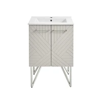 Annecy 24" Freestanding Bathroom Vanity in Greige with Sink Top
