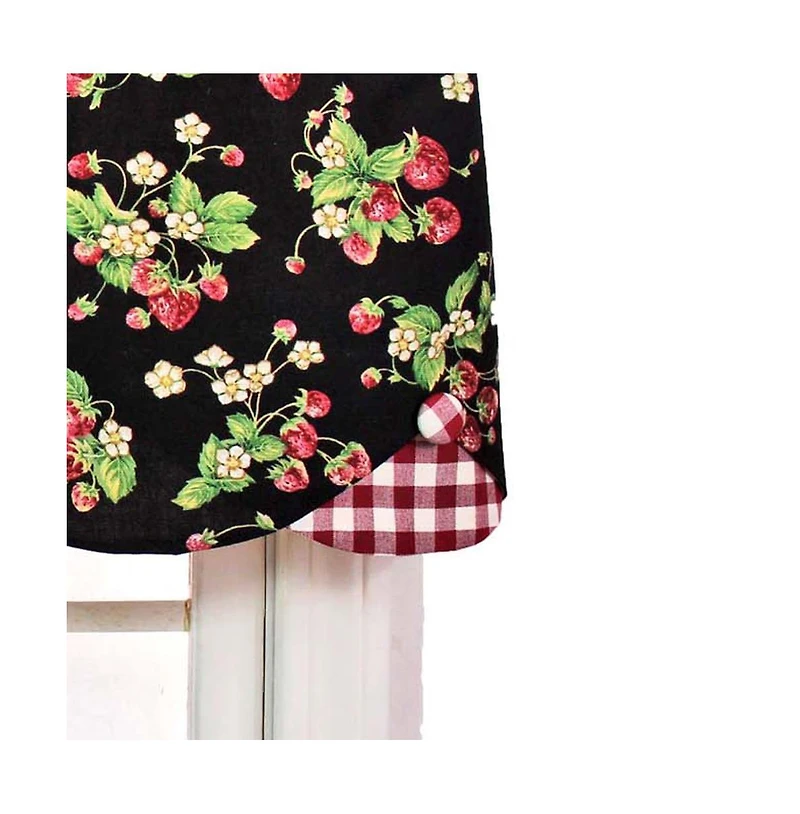 Strawberry Style Fields Petticoat 3" Rod Pocket Valance 50" x 15" Black by Rlf Home
