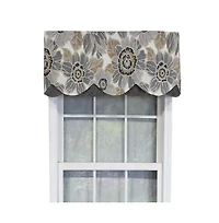 Rlf Home Verona Petticoat Modern Premium Design Printed Valance 3" Rod Pocket 50" x 15" Sand/Gray