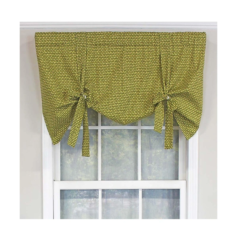 Rlf Home Cabana Trellis Tie-Up Bold Color and Design Window Valance 3" Rod Pocket 50" x 25" Kiwi Green