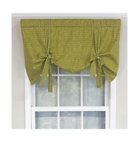 Rlf Home Cabana Trellis Tie-Up Bold Color and Design Window Valance 3" Rod Pocket 50" x 25" Kiwi Green