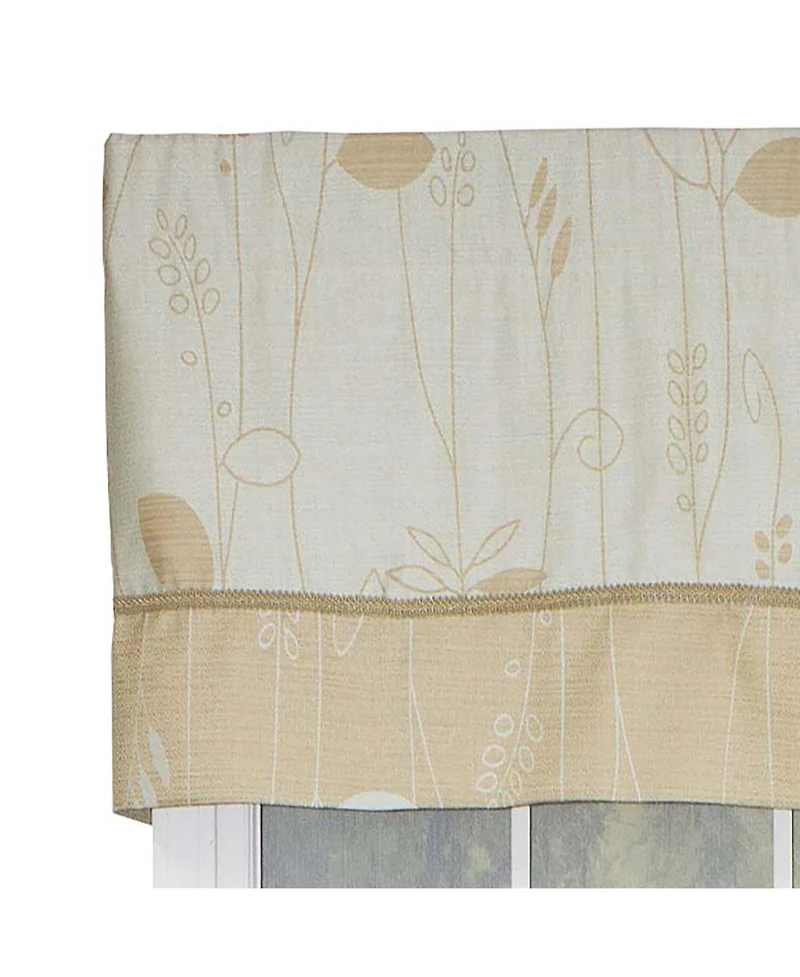 Rlf Home Aquarelles Window Treatment Banded Premium Quality Valance 3" Rod Pocket 50" x 16" Aqua Mist