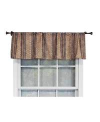 Rlf Home Spice Stripe Tailored 100% Cotton with Fully Lined 3" Rod Pocket Valnance for Windows 50" x 14" Mulberry