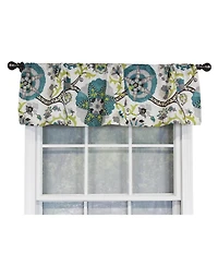 Rlf Home Floribunda Tailored 100% Cotton with Fully Lined 3" Rod Pocket Valnance for Windows 50" x 14" Turquoise